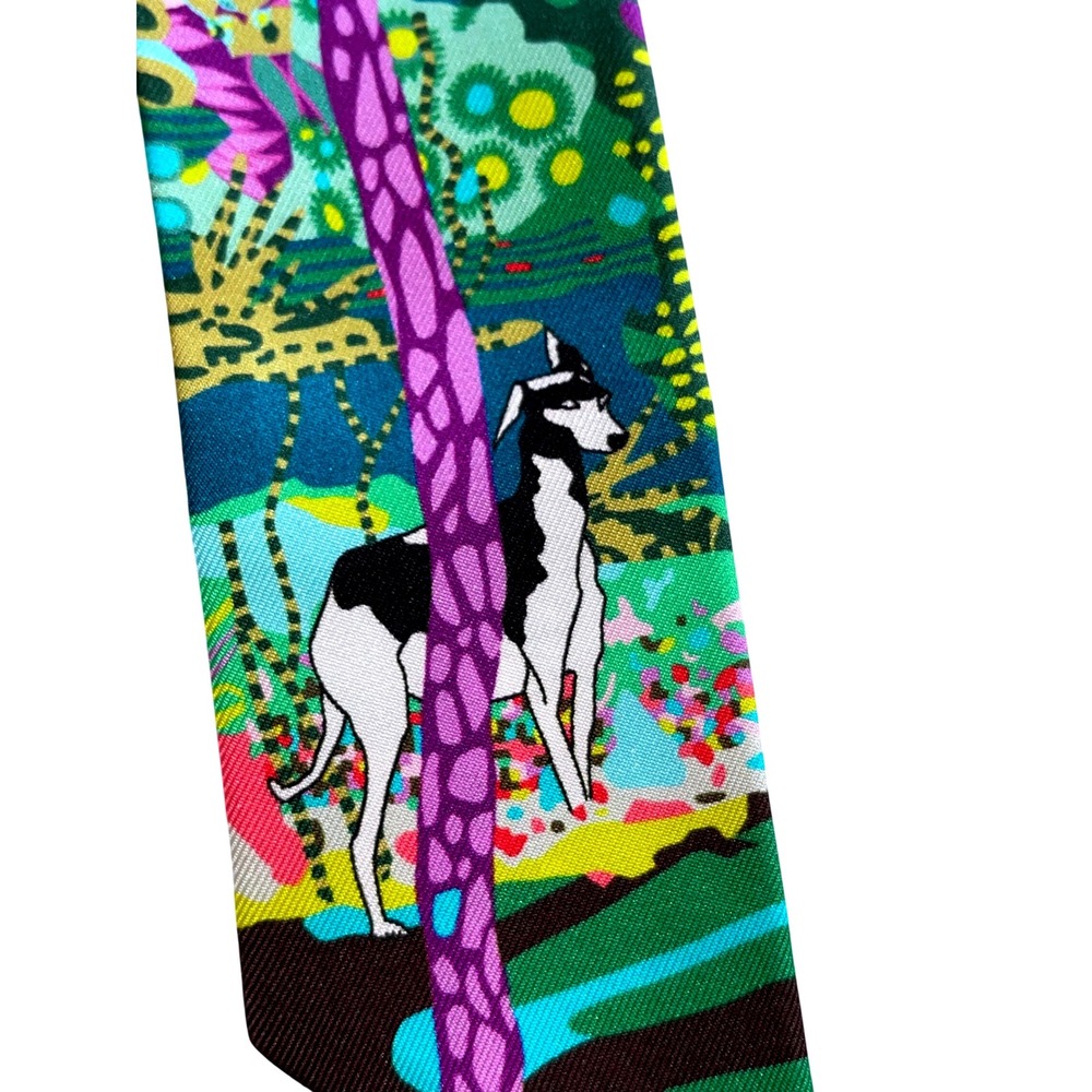 Hermès Twilly En Liberte Scarf Skinny Silk Colorful Print‎ - Picture 4 of 7